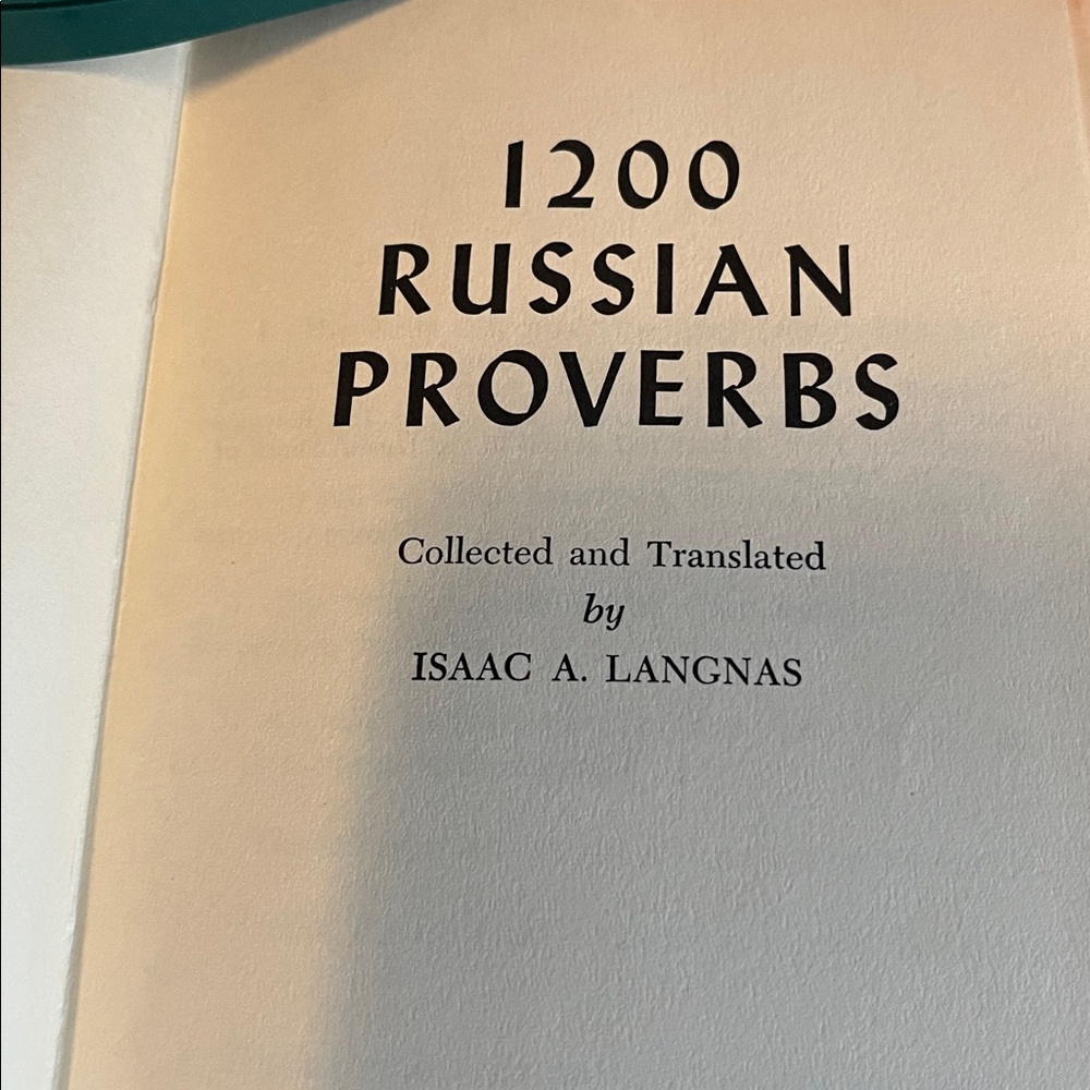 1200 Russian Proverbs Hardcover Book - Blue & Pink Cover 1960 Original DJ - Picture 3 of 4